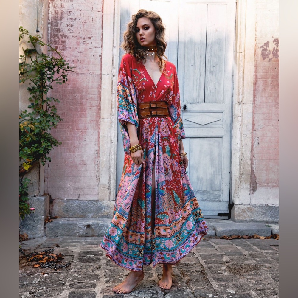 Spell Lotus kimono Gown EUC - Picture 3 of 16